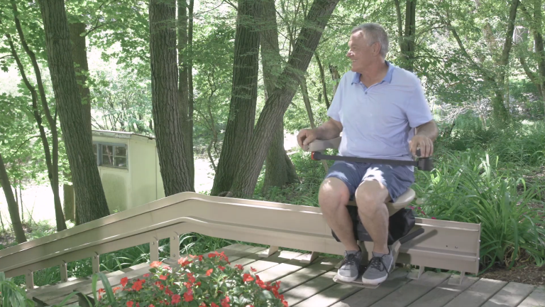 Bruno Elite curved outdoor stair lift