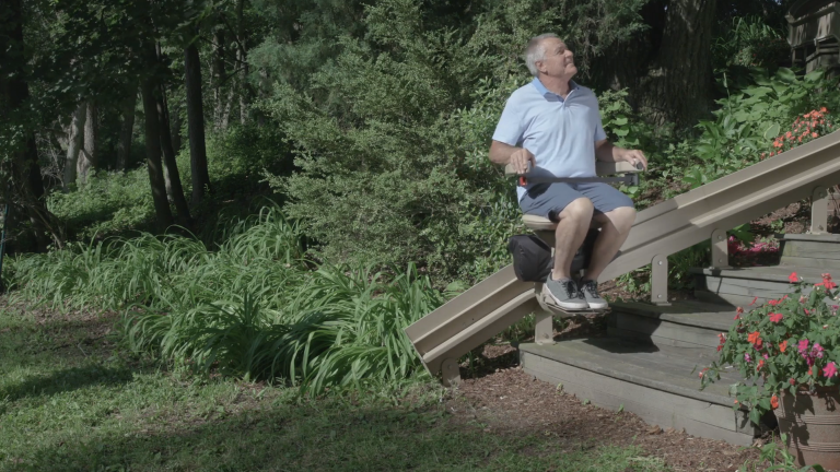 Bruno Elite curved outdoor stair lift